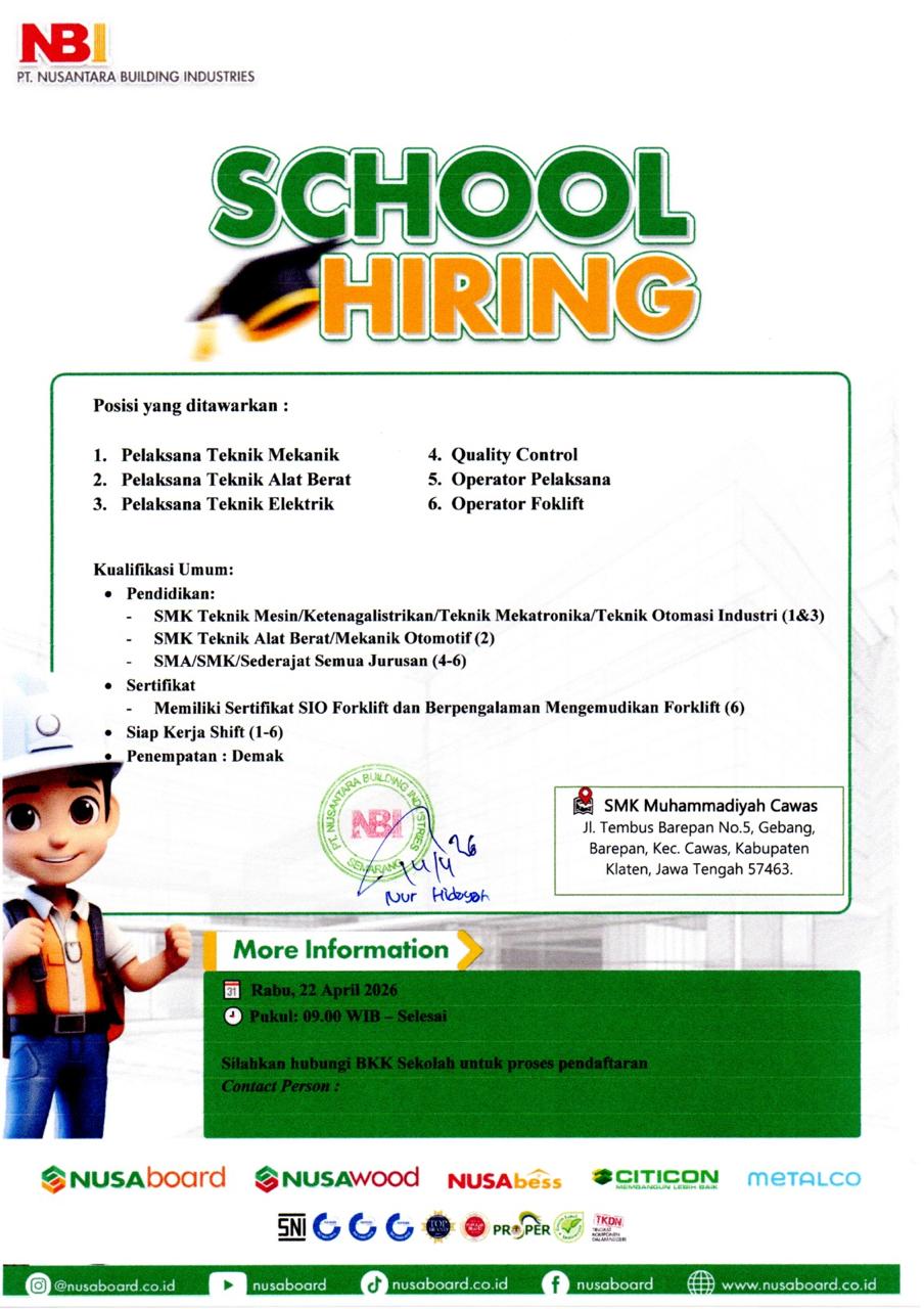 LOKER PT. NUSANTARA BUILDING INDUSTRIES