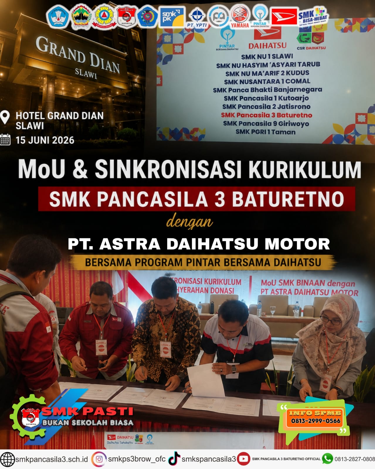 MoU dan Sinkronisasi Kurikulum SMK Pancasila 3 Baturetno dengan PT. Astra Daihatsu Motor MoU dan Sinkronisasi Kurikulum SMK Pancasila 3 Baturetno dengan PT. Astra Daihatsu Motor