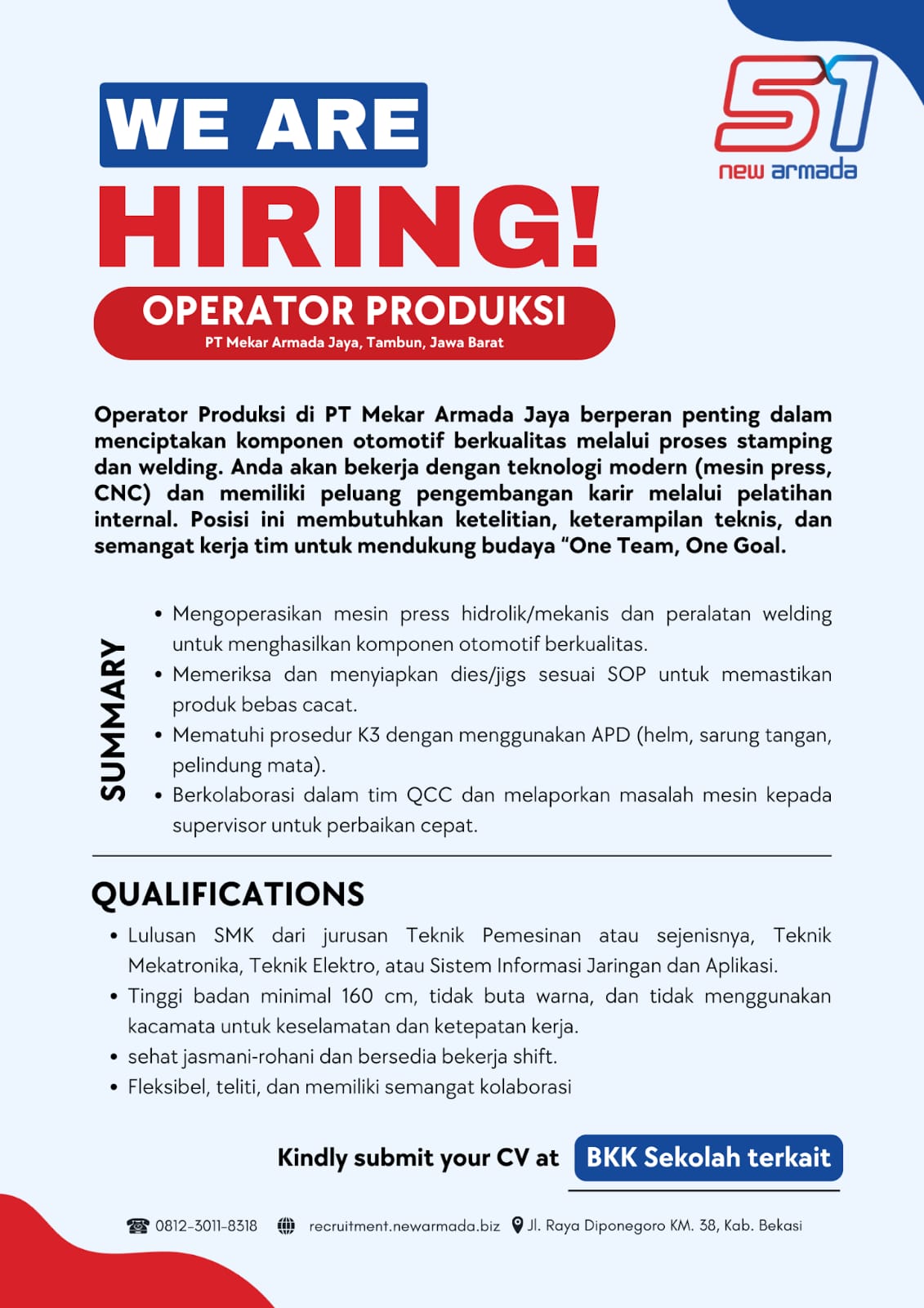 LOKER PT. MEKAR ARMADA JAYA