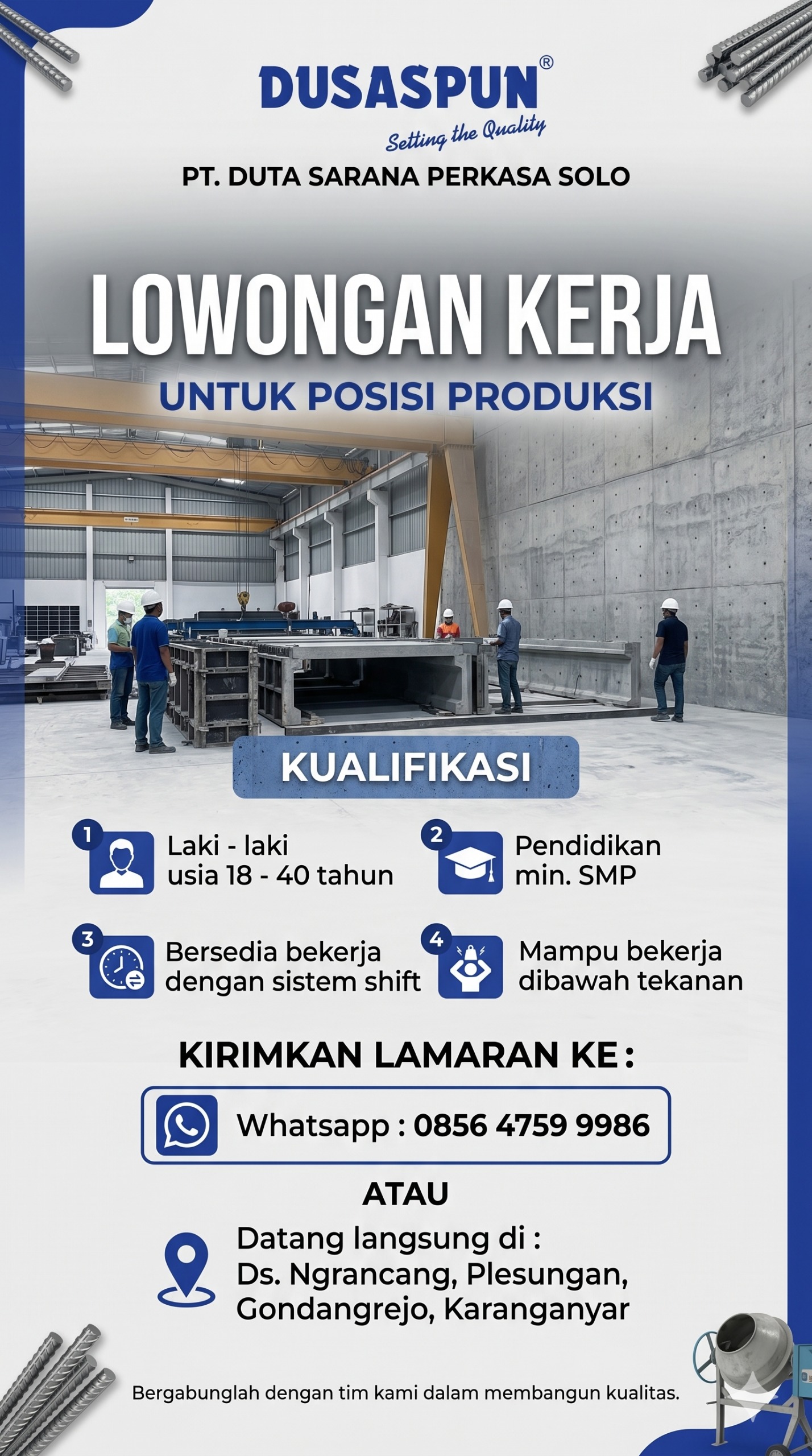 Loker PT. Duta Sarana Perkasa Solo