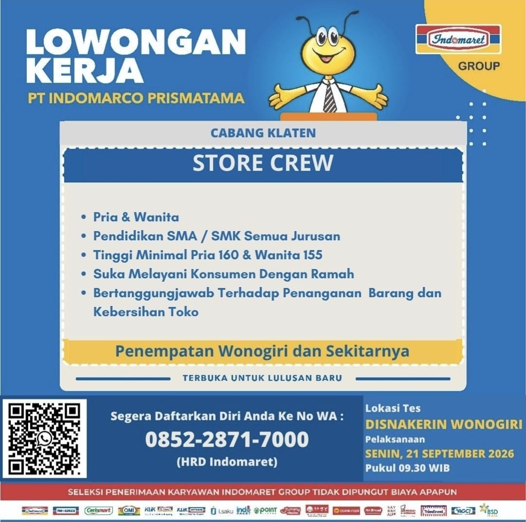 LOKER PT. INDOMARCO PRISMATAMA