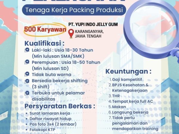LOKER PT. YUPI INDO JELLY GUM